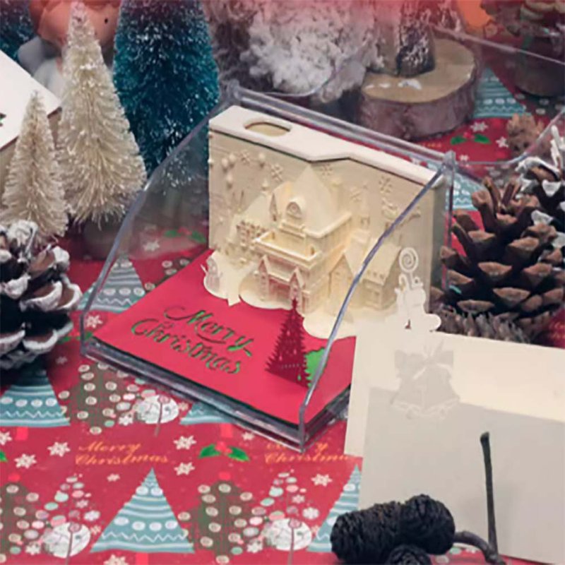 【免运】paperwill/纸志圣诞节日立体模型便签纸便利贴纸雕 - 便条纸/标签贴 - 其他材质 红色