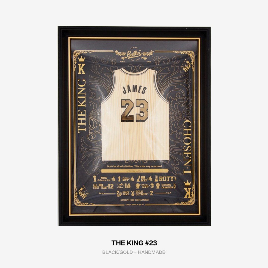 木球衣挂画 - THE KING #23 - 海报/装饰画/版画 - 木头 黑色