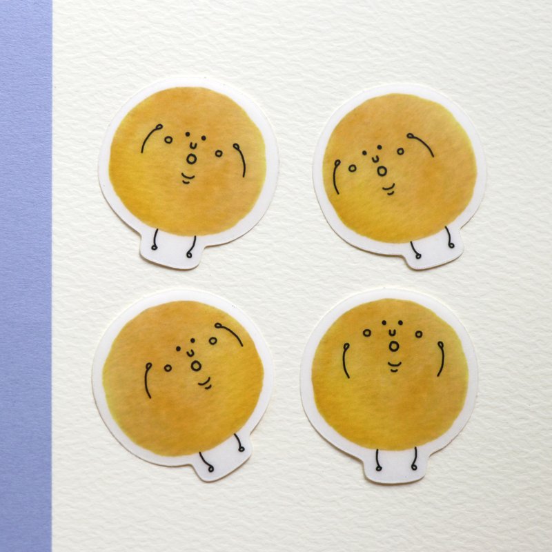 小薯雾面贴纸－小胖薯组合 - 贴纸 - 纸 黄色