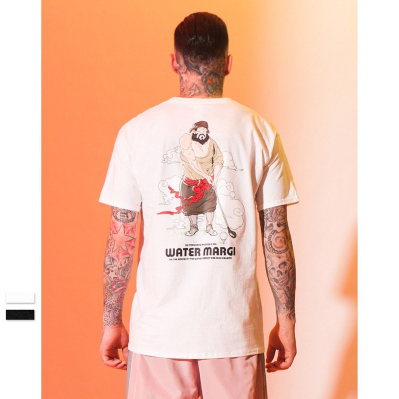 Autoreiji全员恶人 原创美潮T恤 高尔夫设计师插画系列T恤衫 - 男装上衣/T 恤 - 棉．麻 黑色