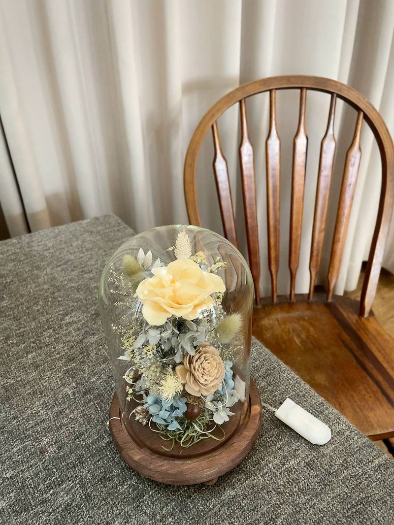 玻璃花罩【微光】玻璃花盅 情人节花礼 生日花礼 开幕 新居 - 干燥花/捧花 - 植物．花 