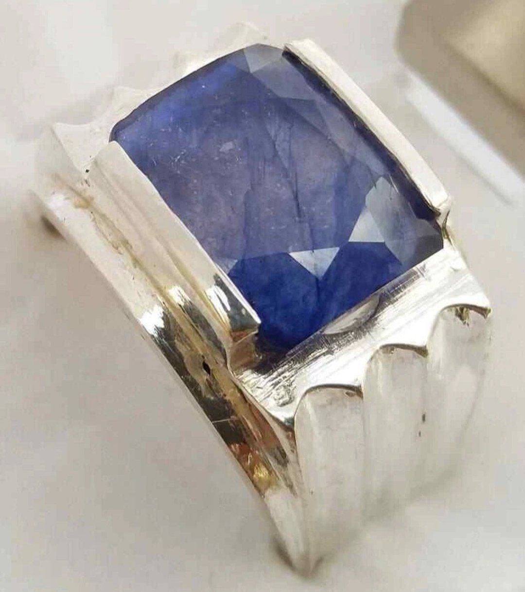 Dark Blue Real Sapphire Ring Neelam Ring Real Sapphire Neelam Ring For Men ring - 戒指 - 宝石 蓝色