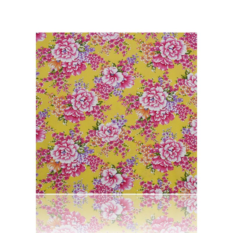 【花布先生】大牡丹花布 x 黄色 - 编织/刺绣/羊毛毡/裁缝 - 棉．麻 黄色