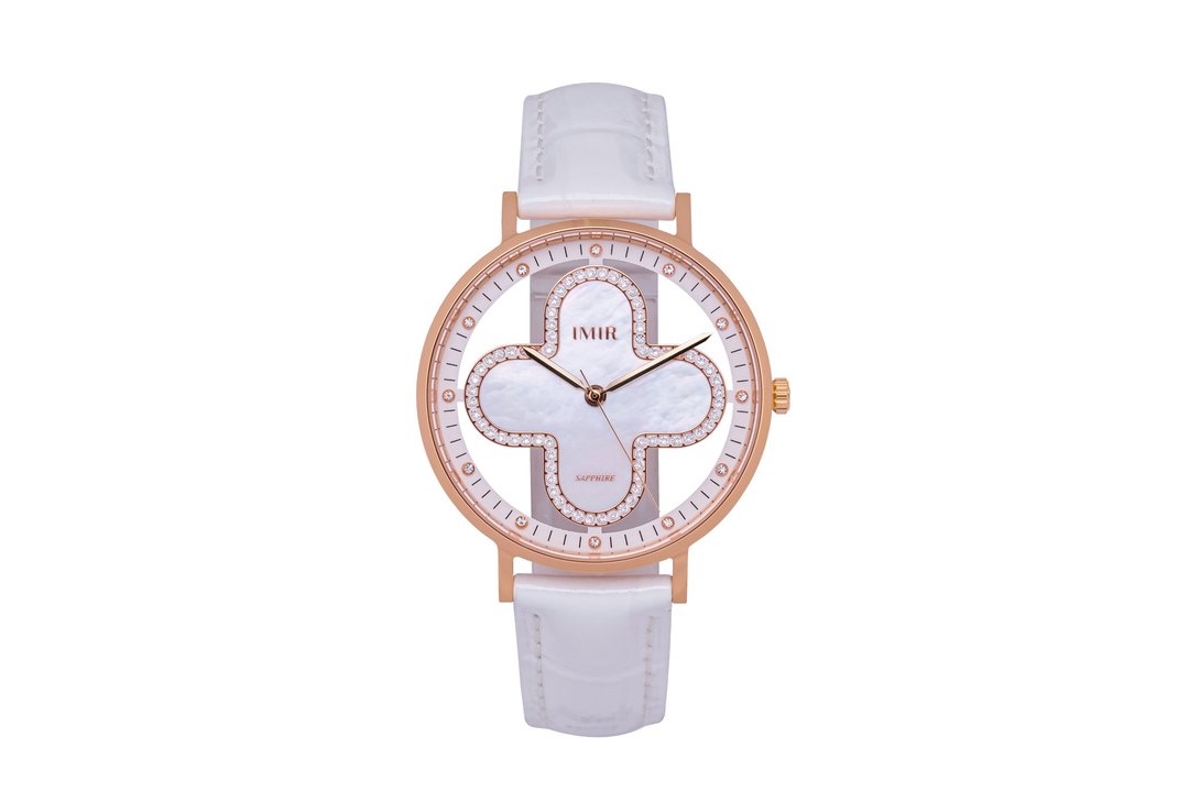 IMIR 璀璨 | 白珍珠贝 玫瑰金壳 皮带(36mm) - 女表 - 不锈钢 