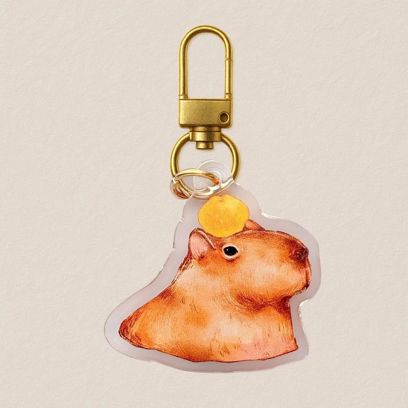 压克力吊饰-水豚 40mm写实风格插画 - 吊饰 - 压克力 