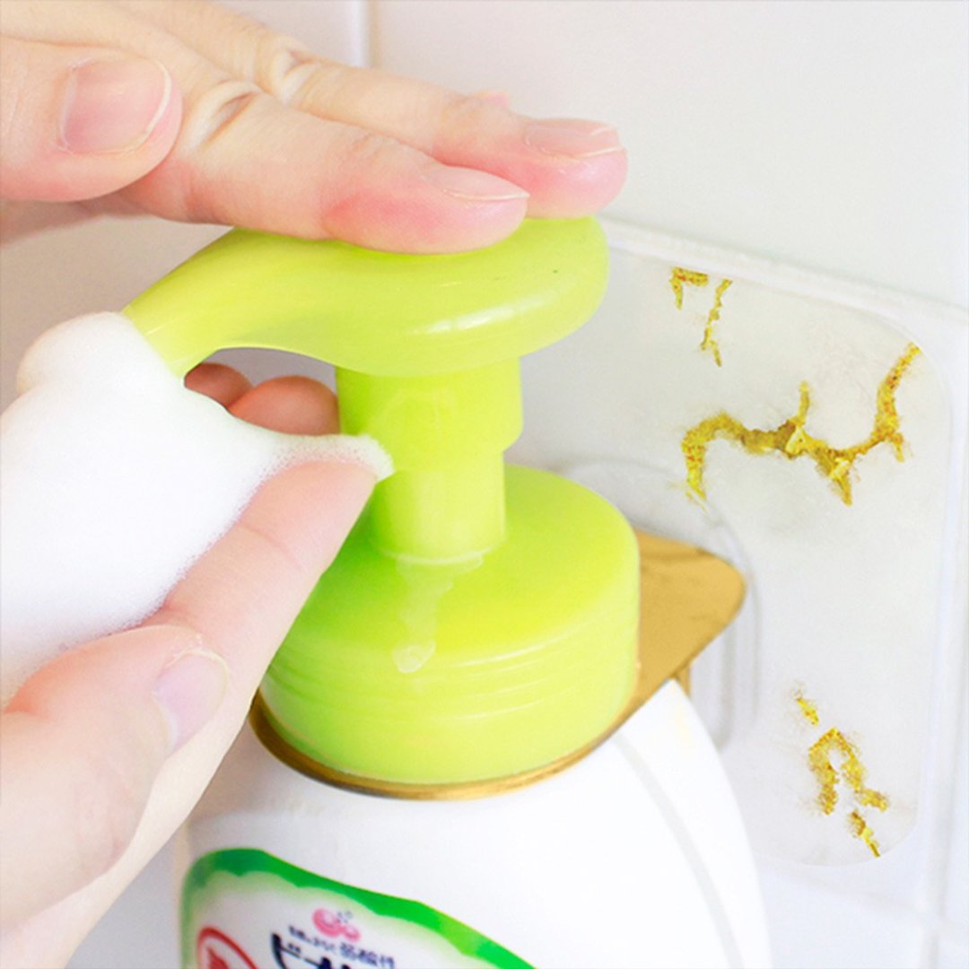 Otel Magic Sticky Hook Pump bottle Holder Mable pattern Golden metal part - 卫浴用品 - 塑料 白色