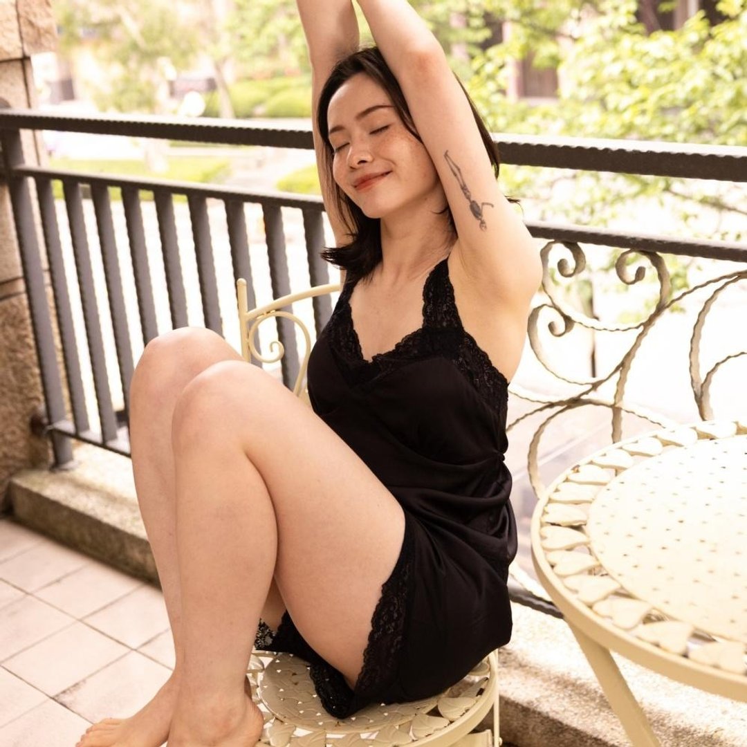 爱丽丝柔光蕾丝三件式套装 - 夜光黑 - 居家服/睡衣 - 其他材质 黑色