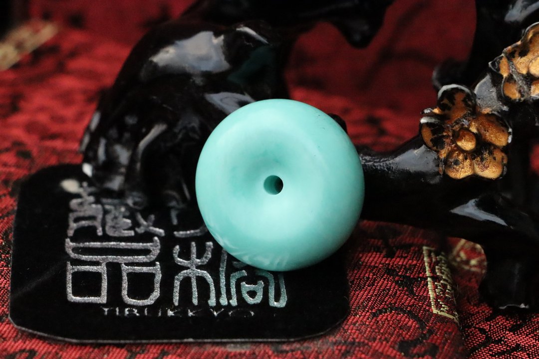 原矿纯天然高瓷 绿松石平安扣 29.8mmx14.2mm #原矿#天然绿松石 - 其他 - 玉石 