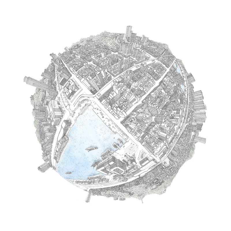 基隆市手绘地图海报 - 海报/装饰画/版画 - 纸 白色