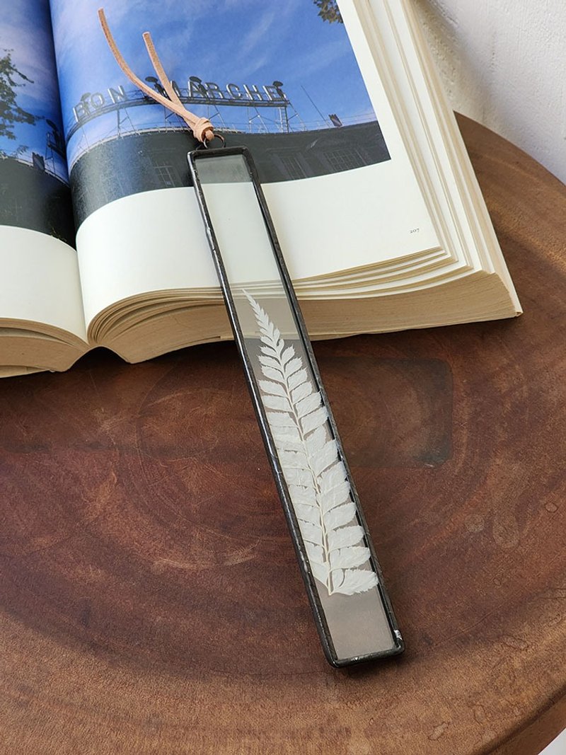 植物图鉴∣纯白系姬蕨∣玻璃镶崁∣花草标本书签 - 书签 - 植物．花 白色