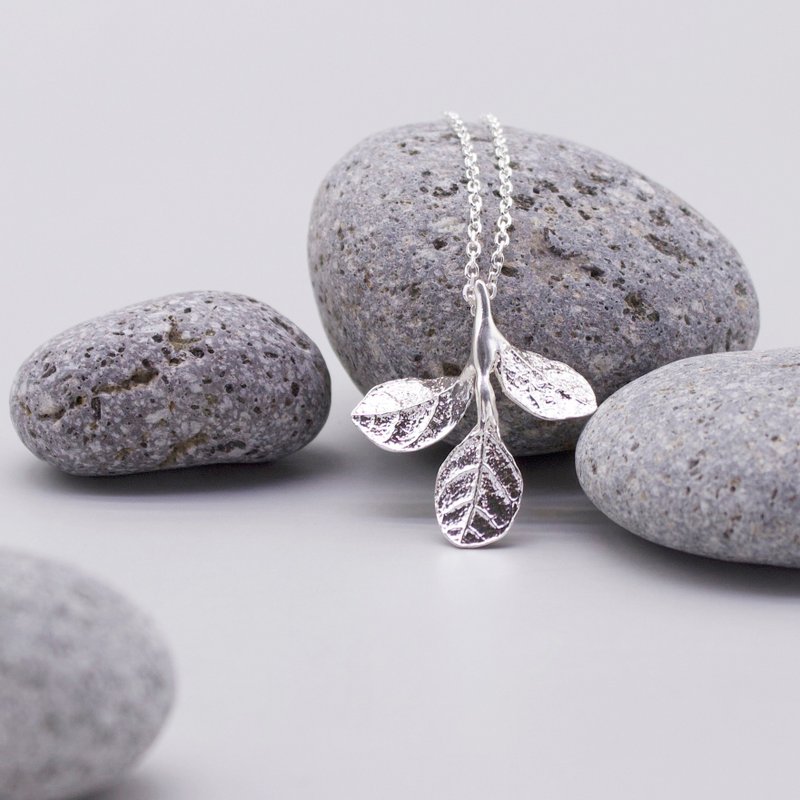 红彩木 纯银项链 18K镀金项链 锁骨链 直 三色 - 锁骨链 - 纯银 银色