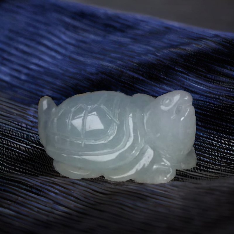 【吉祥·长寿】冰种飘花翡翠乌龟摆饰 | 天然缅甸玉翡翠A货 |送礼 - 其他 - 玉石 绿色