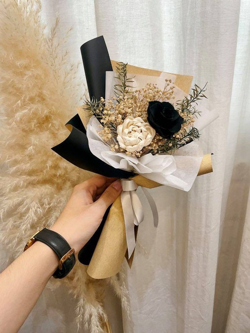 干燥花束【黑色情人】生日花束 玫瑰花束 毕业花束 情人节花束 - 干燥花/捧花 - 植物．花 