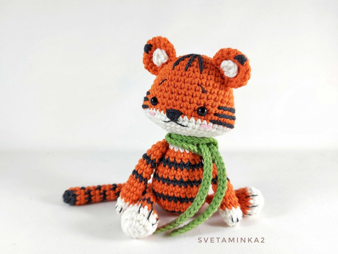 老虎钩针图案 Amigurumi 老虎幼崽可爱动物玩具教学 - 手工艺教程/工具书 - 其他材质 