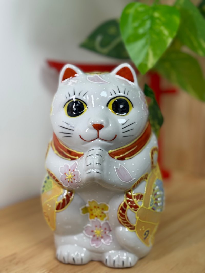 九谷烧 | 许愿猫 福铃 16CM - 摆饰 - 陶 粉红色