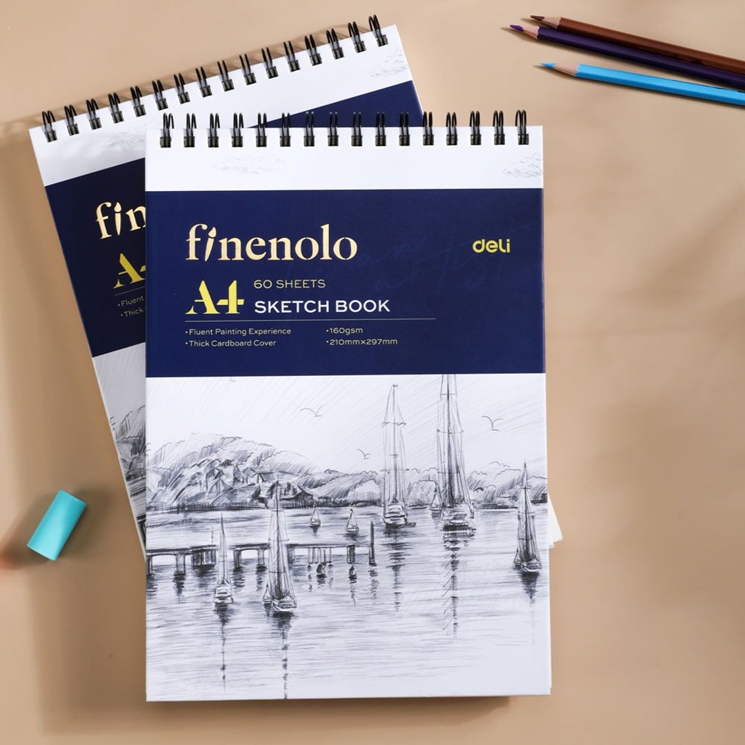 得力Deli Finenolo素描本/EC275/横式/EC276/直式/60页/A4 - 笔记本/手帐 - 纸 蓝色