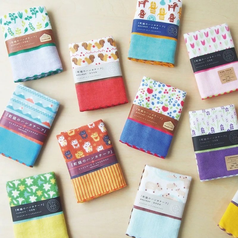 【Miyamoto】日本邻家女孩风手帕| 亲肤吸水| 小巧便携| 透气舒适 - 手帕/方巾 - 棉．麻 多色
