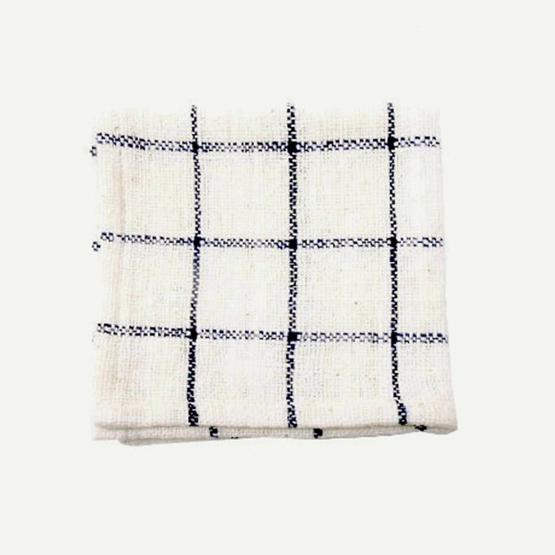 Handspun handkerchief (blue check) - 丝巾 - 棉 