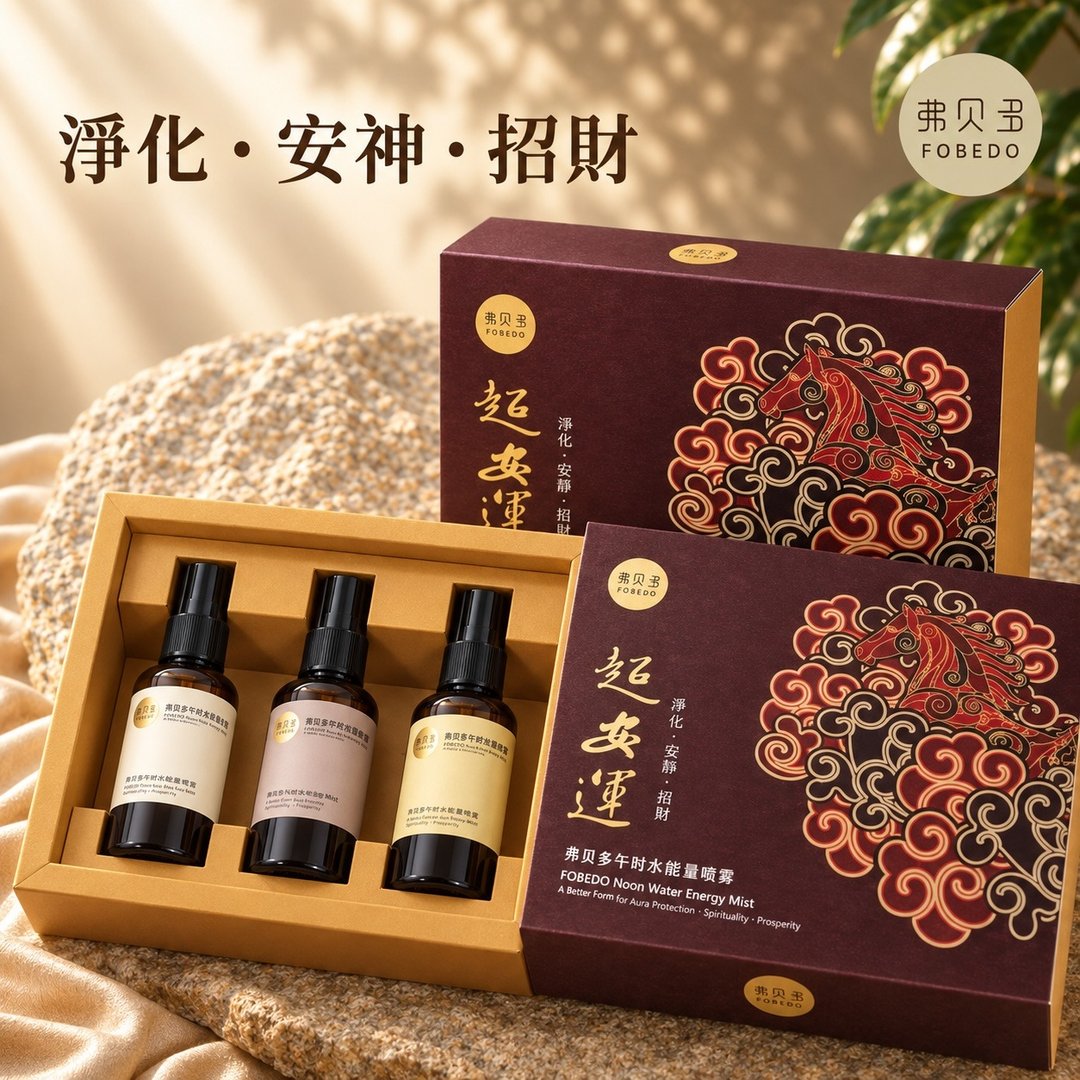 【弗贝多】超安运午时水能量喷雾礼盒 l 迎接新年度能量节奏 - 香薰/精油/线香 - 精油 卡其色