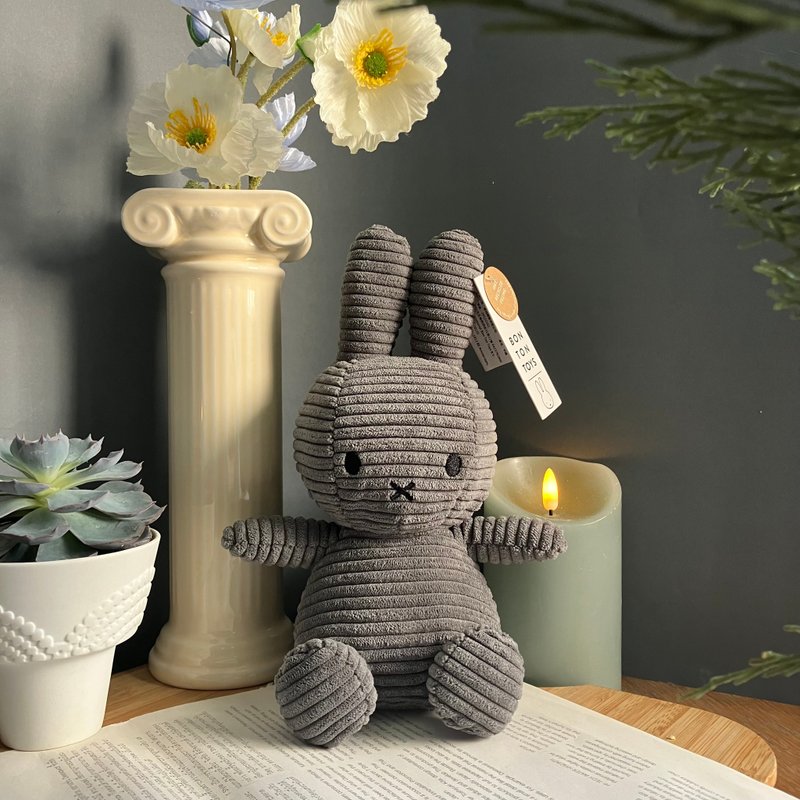 BON TON TOYS 米菲兔ECO灯芯绒填充玩偶-灰 23cm/33cm - 玩偶/公仔 - 聚酯纤维 灰色