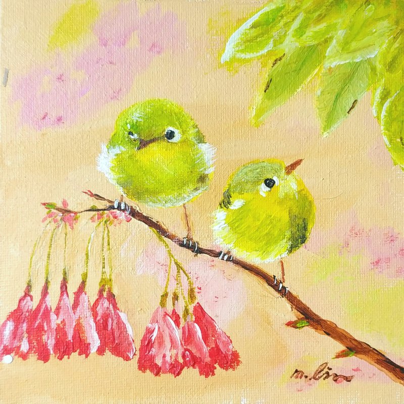 两只小小鸟/ 原创油画/ 独一无二/立即购买 - 摆饰 - 棉．麻 