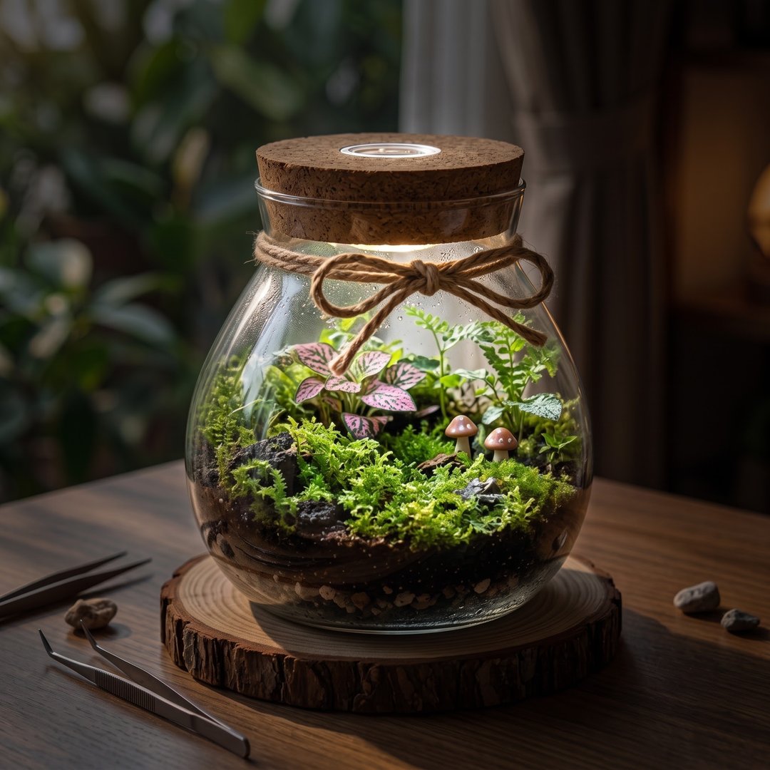 【苔疗愈】生态瓶 DIY 材料包/办公室疗愈小物/居家植栽/礼物 - 植栽 - 玻璃 透明