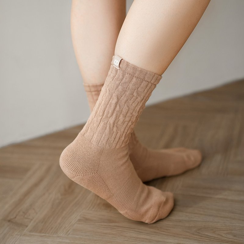 【FOOTER】Soft 云朵皱皱袜 - 美式 穿搭 长袜 (N202-拿铁) - 袜子 - 棉．麻 白色