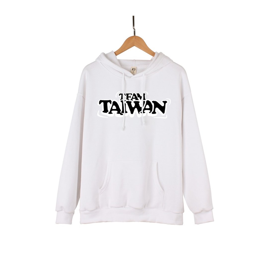Team Taiwan A 款  帽 T/女上衣/男上衣/情侣 T/中性 T/刷毛上衣 - 中性连帽卫衣/T 恤 - 棉 白色