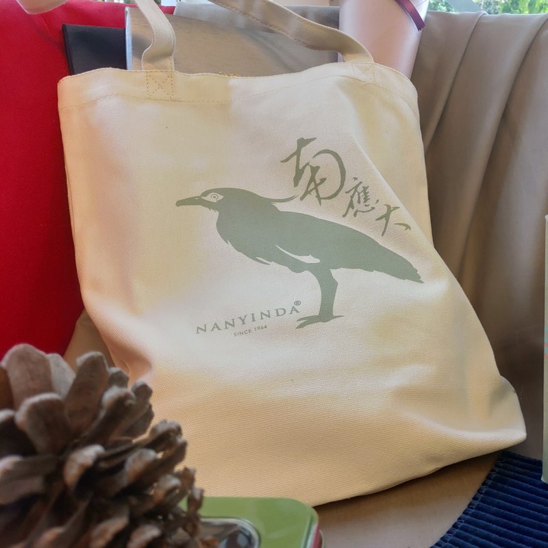 南应物种帆布袋_黑冠麻鹭 - 手提包/手提袋 - 棉．麻 白色