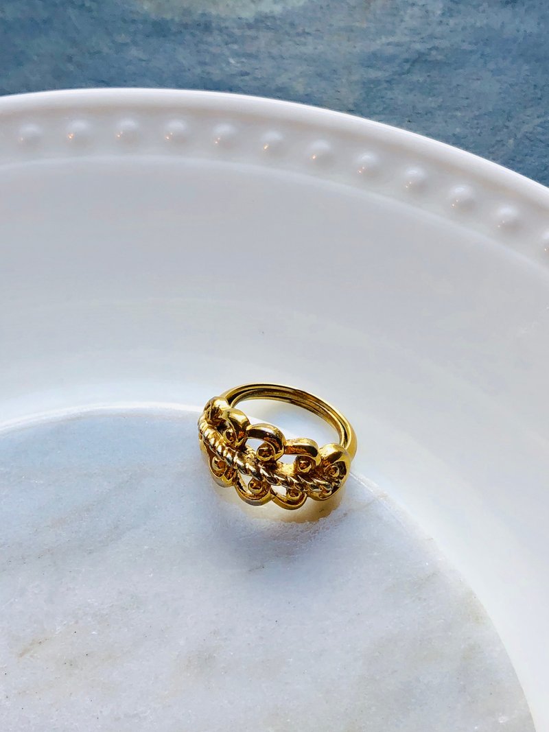 Vintage Rare Statement Gold Ring - 戒指 - 贵金属 金色