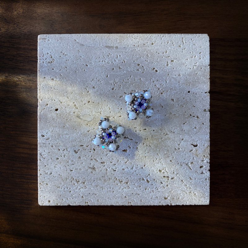 Atelier Pluton实验序号 | PL526 - 耳环/耳夹 - 玻璃 蓝色