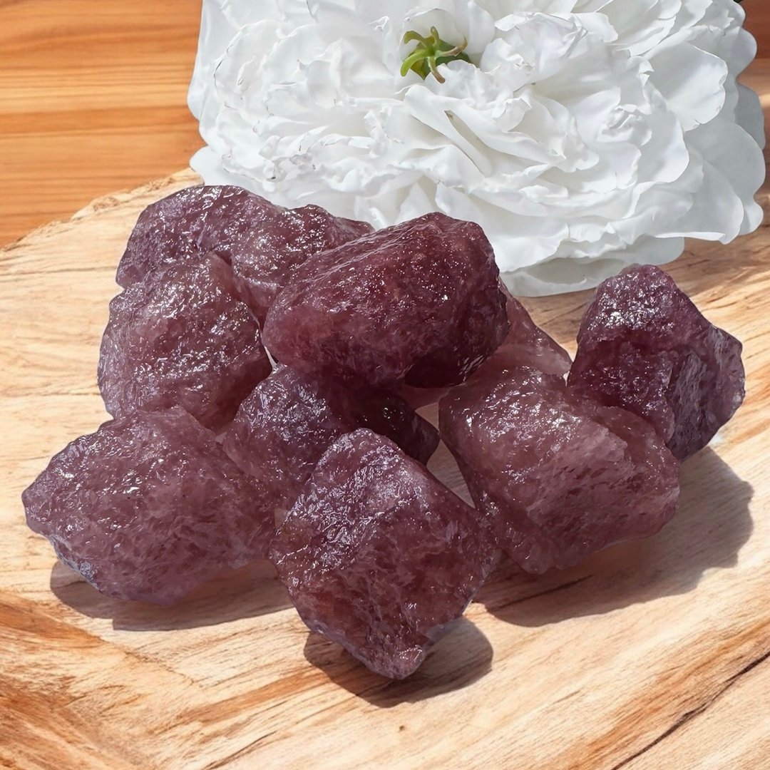 草莓晶 原矿石 原石 原矿 圆融 和谐 好人缘 增业绩 桃花 增魅力 - 摆饰 - 半宝石 咖啡色