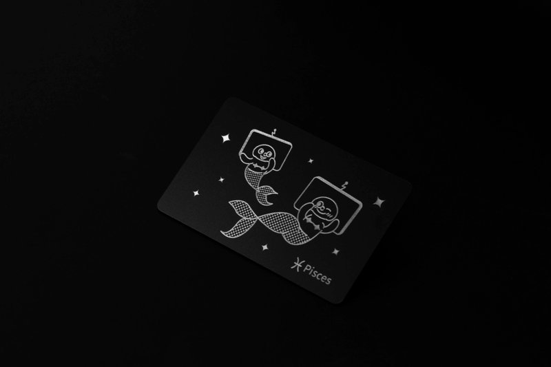 【星座系列】双鱼座碰卡(赠钥匙圈) - 数码小物 - 塑料 黑色