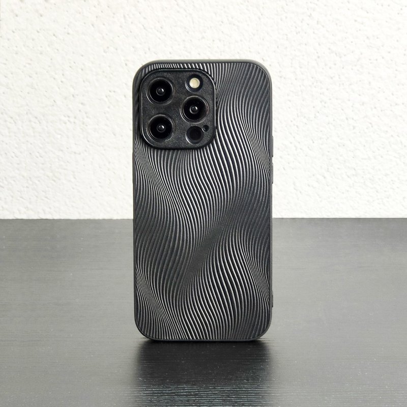 曲线之美|头层牛皮iphone15pro手机壳真皮14plus保护皮套13苹果12 - 手机壳/手机套 - 真皮 多色