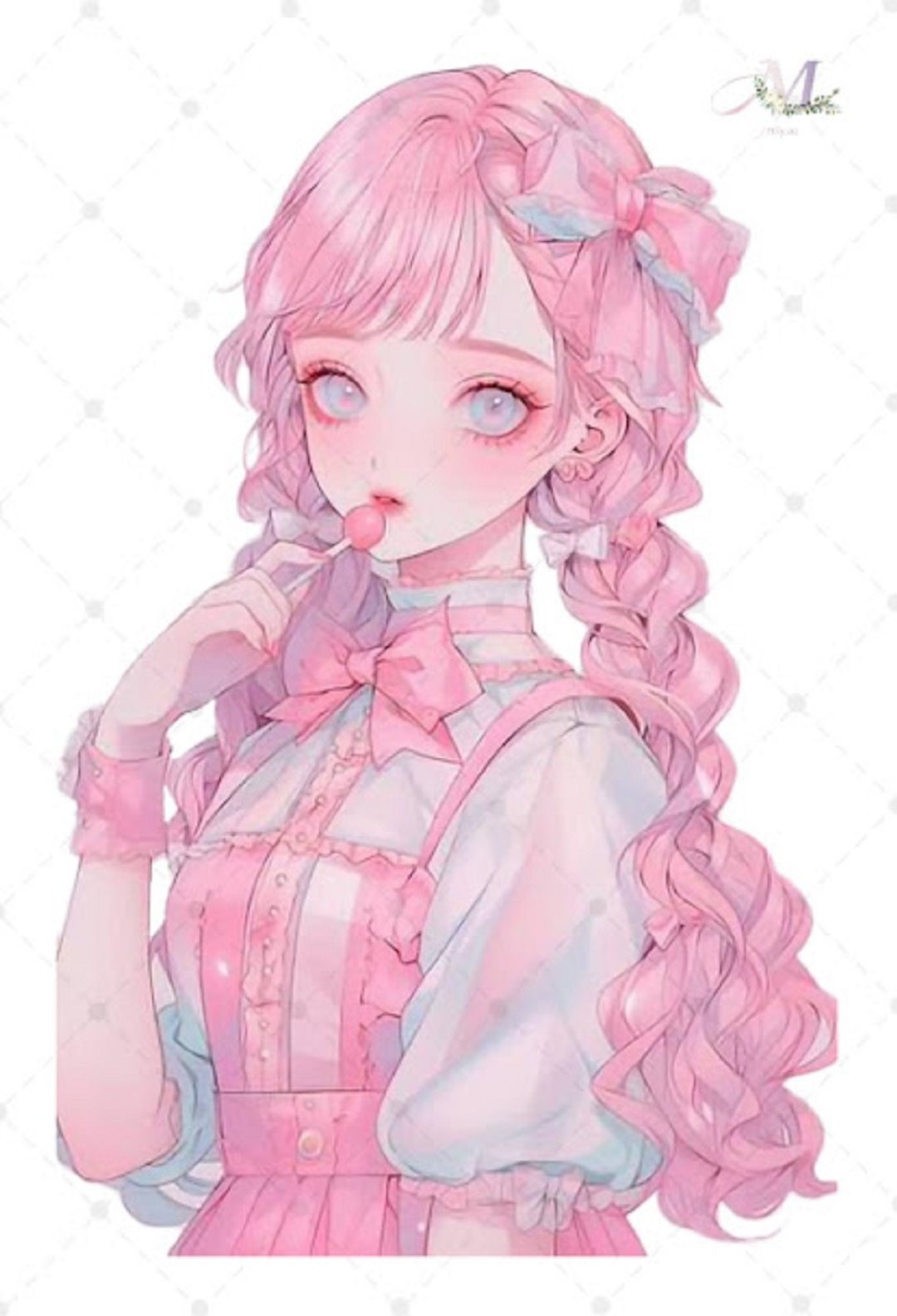 贴纸 质感贴纸 人物贴纸 原创贴纸 女孩贴纸 装饰贴纸 - 贴纸 - 纸 粉红色