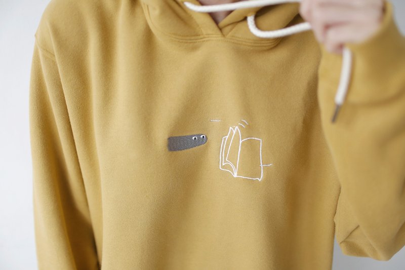 看书的风　铭黄连帽 - 中性连帽卫衣/T 恤 - 棉．麻 黄色