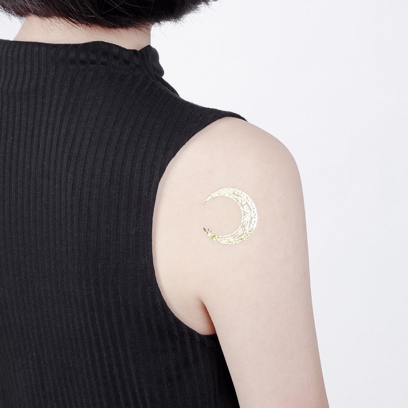 金属刺青纹身贴纸 - 金色月光 Surprise Tattoos - 纹身贴 - 纸 金色