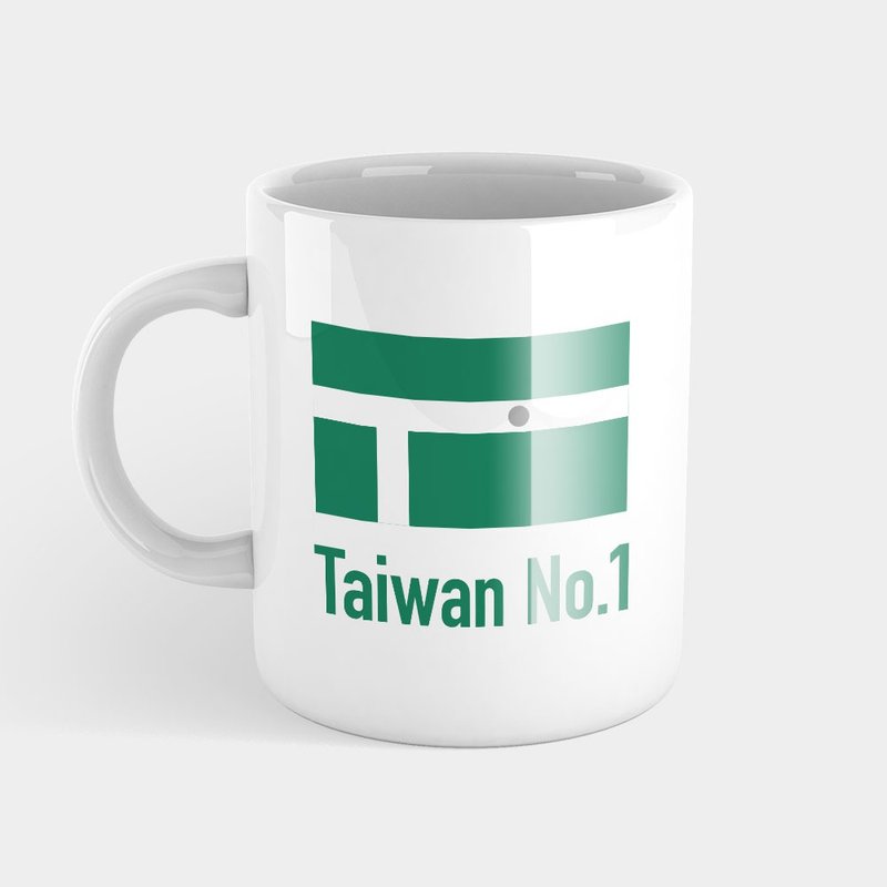 送礼推荐 TAIWAN NO.1 羽球 金牌 马克杯杯垫组 PS136 - 咖啡杯/马克杯 - 瓷 白色