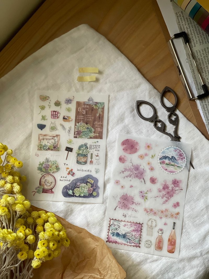 转印贴纸—三四月 - 贴纸 - 纸 绿色