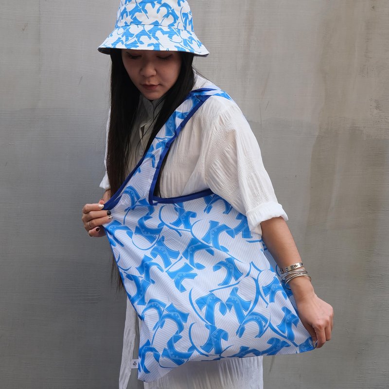 【锦源兴】蓝白拖折叠购物袋 l 托特包 购物袋 帆布袋 大容量 - 侧背包/斜挎包 - 其他人造纤维 多色