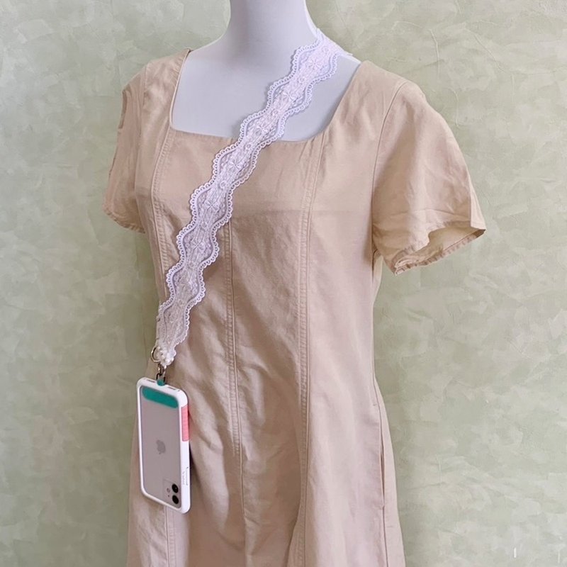 手机挂绳/ 侧背肩背斜背蕾丝可调式手机背带 颈挂 手腕带 手机绳 - 手机配件 - 其他材质 白色