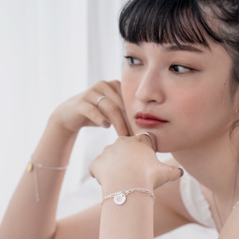 【定制化刻字】双链吊牌手链 | 手写 手绘 定制化 | 金 银 玫瑰金 - 手链/手环 - 铜/黄铜 