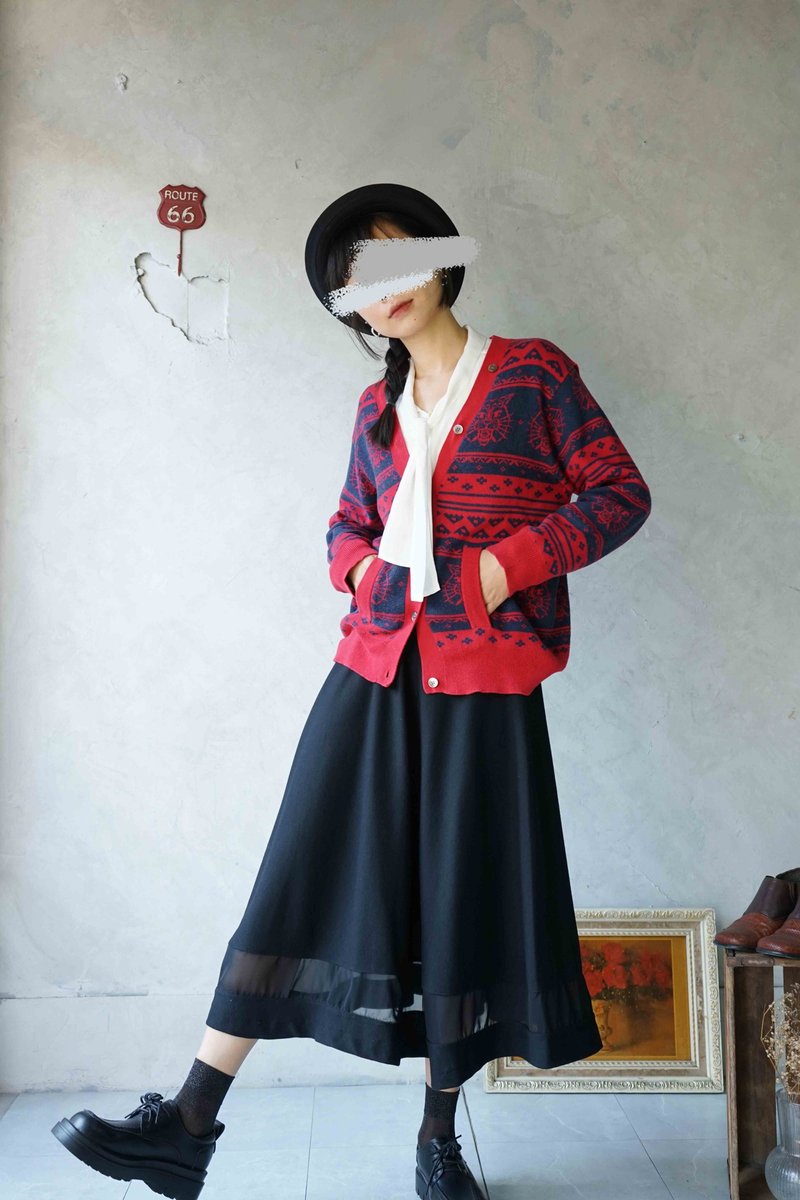 设计手作-个性黑毛料拼接雪纺圆裙长裙 - 裙子 - 羊毛 黑色