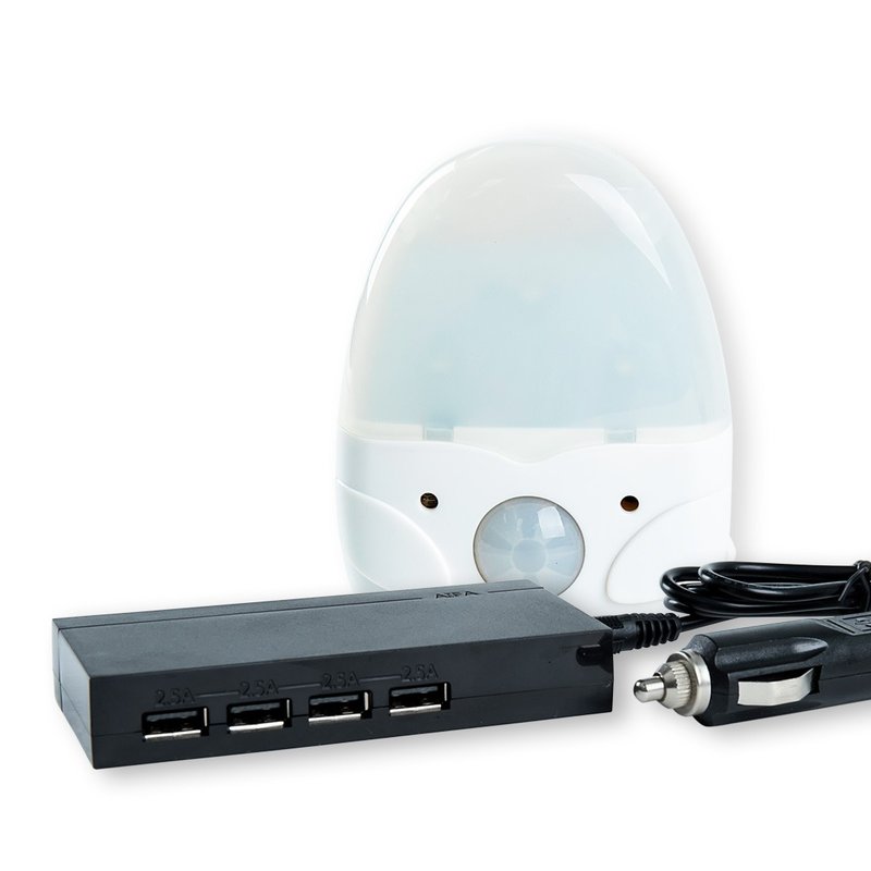 福袋特惠组【AIFA艾法科技】50W 4孔USB车用+企鹅人体感应小夜灯 - 数码小物 - 塑料 