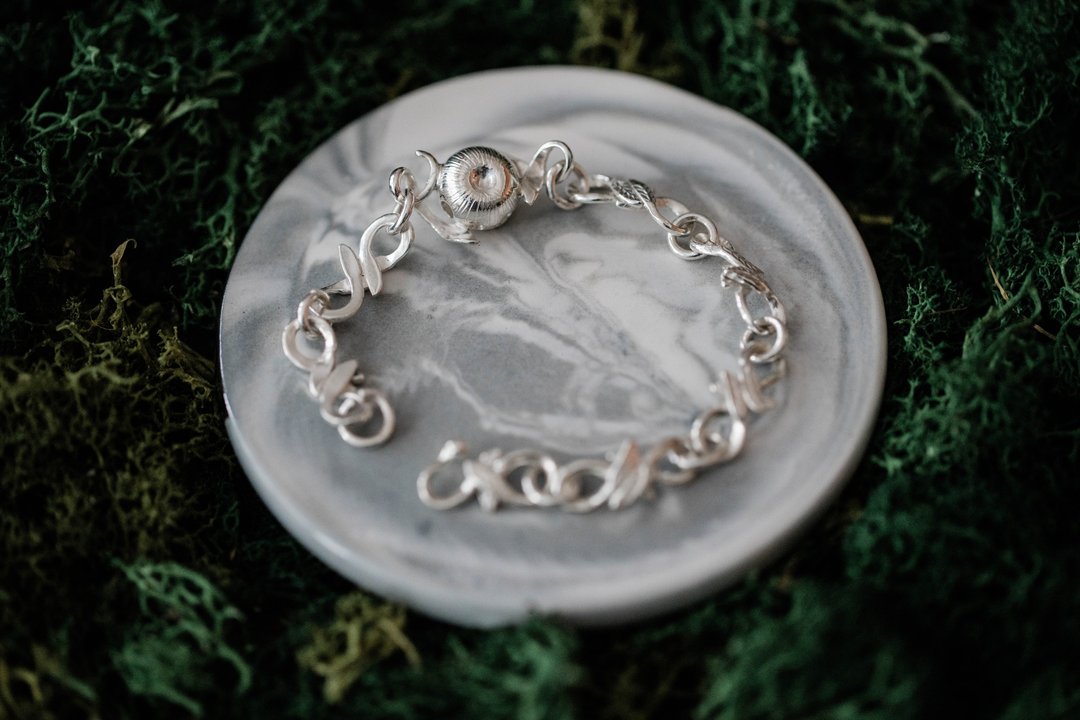 【Midudu Jewelry Lab】散发自信光芒的太阳花手环 - 手链/手环 - 纯银 银色
