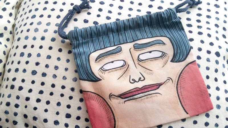 TMYbag_鲁芬_索绳/束口袋 布袋 - 化妆包/杂物包 - 棉．麻 蓝色