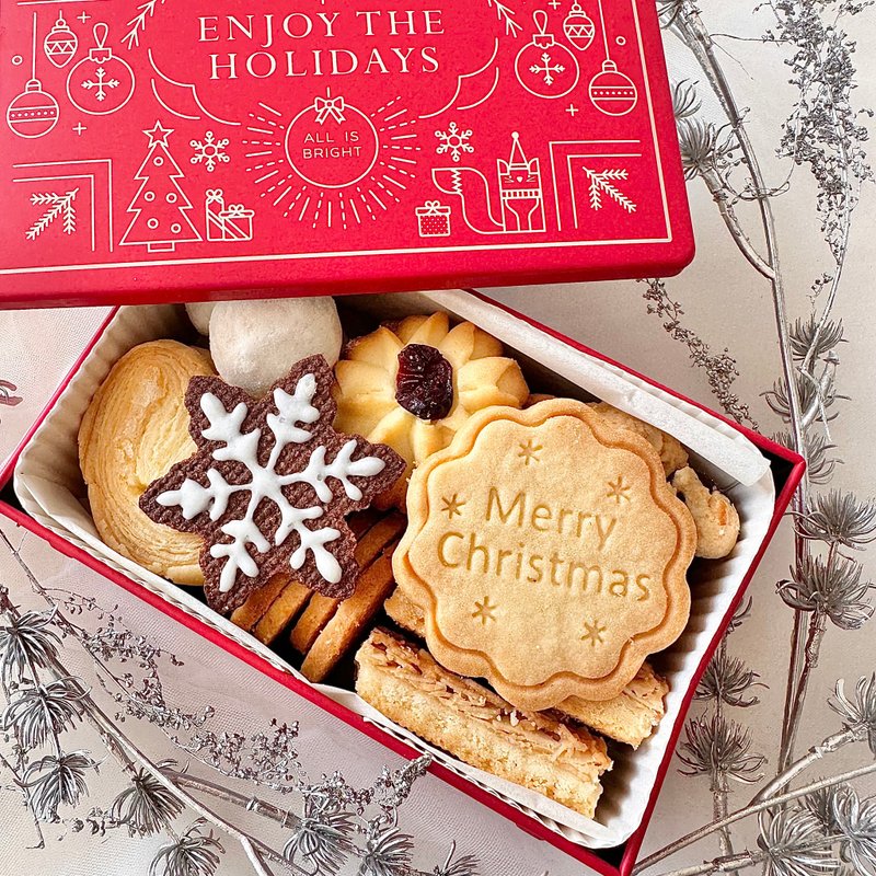 【圣诞礼物】卡米圣诞饼干铁盒-红 - 手工饼干 - 新鲜食材 绿色