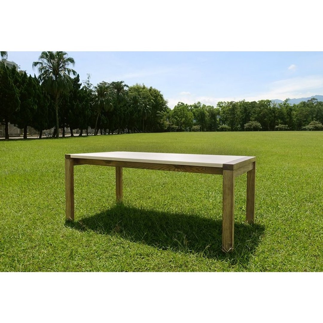 双色梣木餐桌 - 其他家具 - 木头 卡其色