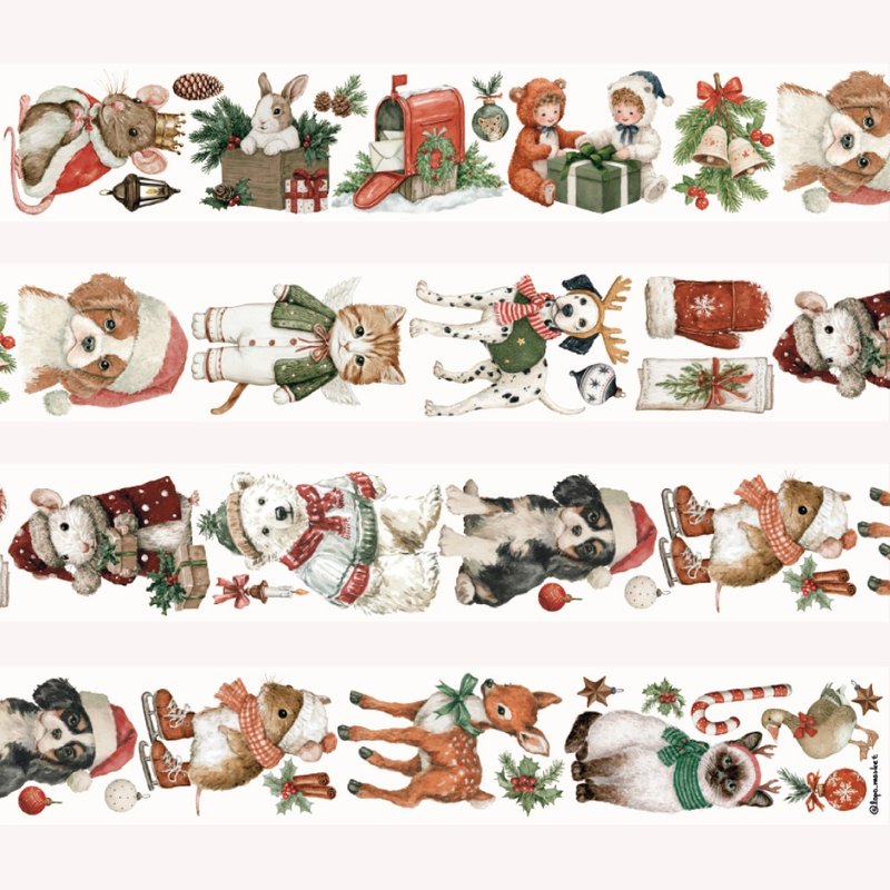 动物圣诞故事 – 雾面 PET 和纸胶带 - 纸胶带 - 其他材质 