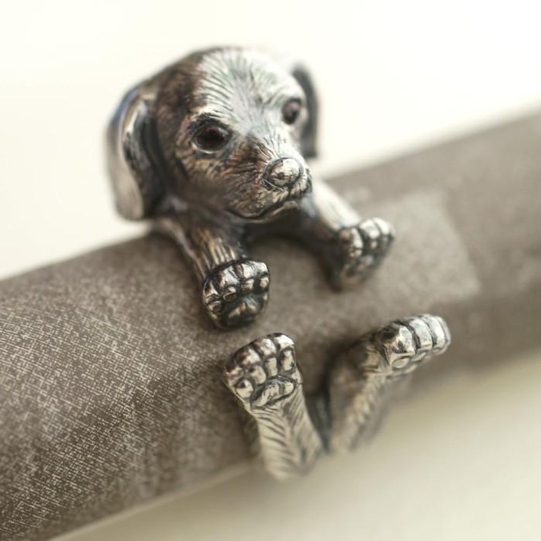 Dog Ring Miniature Dachshund - 戒指 - 其他金属 